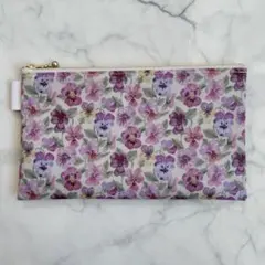 リバティ　シンクオブミー　ラミネート ポーチ　通帳ケース　ペンケース　パープル