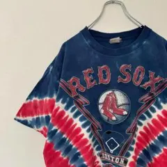 古着 Lee リー Tシャツ RED SOX シングルスティッチ タイダイ 紺赤