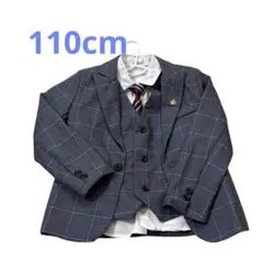 グレー チェック柄 ジャケット ベスト セット　110cm