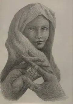 鉛筆画「The prayer」　B5大サイズ 鉛筆画「The prayer」 B5大サイズ - メルカリ