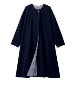 裏地が素敵なコート ネイビー L