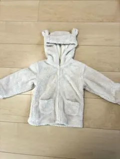 フリース フード付きジャケット クリーム色