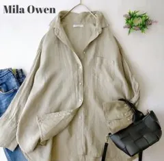 Mila Owen 長袖シャツ ベージュ　オーバーサイズのサムネイル