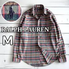 ラルフローレン インディアマドラスチェック BD 長袖シャツ M マルチカラー