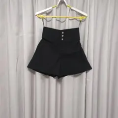 GRL ブラック ハイウエストショートパンツ