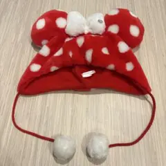 ディズニー　ファンキャップ　ミニー　水玉　ドット柄