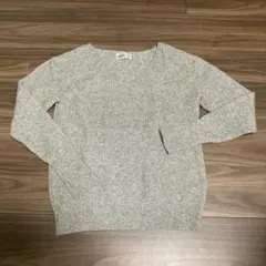 ルル オンザ ブリッジ セーター Vネック ニット グレー ウール100%