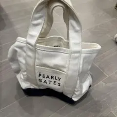 PEARLY GATES トートバッグ ホワイト/ネイビー