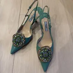 PRADA ビジュー付エナメルパンプス 38.5のサムネイル