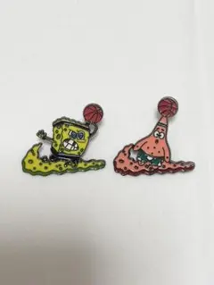 スポンジボブ　パトリック　スポーツ　2点セット　ピンバッチ