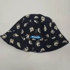 KAVU カブー　バケットハット 魚 エビ 総柄 ネイビー　Sサイズのサムネイル