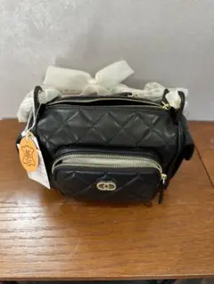 新品 キルティングショルダー ブラック ゴールド金具