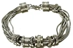 シルバーブレスレット 多層ワイヤー