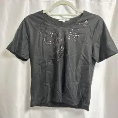 HANAE MORI 半袖Tシャツ スパンコール装飾 ブラックのサムネイル