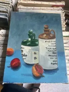 竹中三郎 油絵「白い机の静物」 京展出品作品 - メルカリ