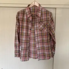 【新品未使用】チェック柄シャツ ピンク系　Ｍ