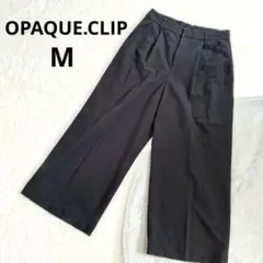 【オペークドットクリップ】ワイドパンツ M 黒 オフィス 春夏秋