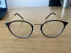 Zoff. ラウンド型メガネ ブラックフレーム サングラス付き(2個)