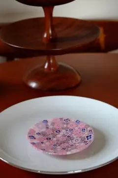 ベネチアングラス ミルフィオリ プレート ムリーニ 時代物 飯塚亜裕子 ガラス皿 ベネチアングラス ミルフィオリ プレート ムリーニ 時代物 飯塚