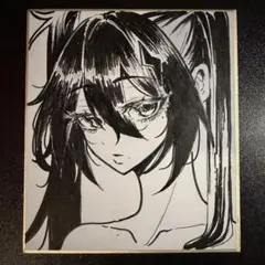 一点物】手描きイラスト 色紙 オリジナルキャラクター 原画 アナログ