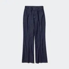 UNIQLO スリムフレアトラウザージーンズ　S ネイビー