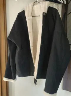 冬のお出かけに♪【XLサイズ:3L相当】ゆったりあったか裏ボアのジャケット