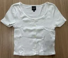 GAP 半袖 リブ クロップド トップス ホワイト XXSのサムネイル