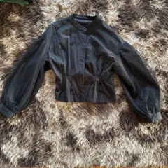 クロップドシャツ スタンドカラー