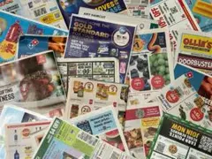 U.S.Flyer,ローカル レアチラシ + おまけ U.S.英字新聞
