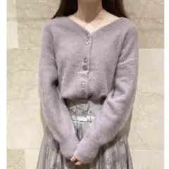 SNIDEL スナイデル ファーライクドルマンカーディガン パープル