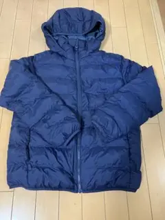 UNIQLO ネイビー フード付きダウンコート 150