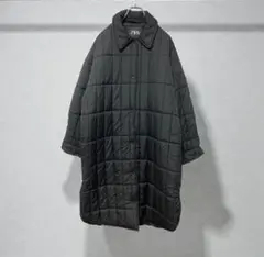 美品★ZARA ステンカラーキルティング中綿ロングコート