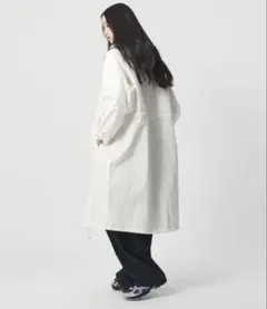 ホワイト ロングコート カジュアル