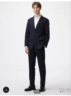GU ジーユー メンズ テーラードジャケット　パンツセットアップS M ネイビー
