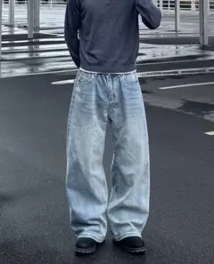 YOLO ヴィンテージウォッシュワイドデニムパンツ NS0046