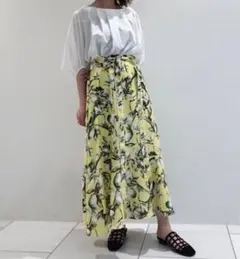 新品フレイアイディー FRAY I.D ロングスカート イエロー ベルト付