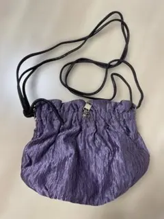 パープル フラワーモチーフ サコッシュ