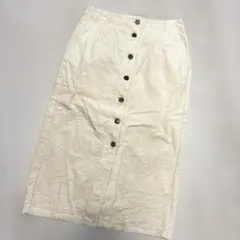 GU ジーユー コーデュロイ タイトスカート フロントボタン アイボリー M