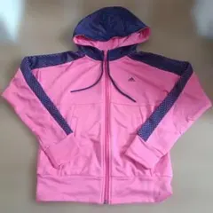 adidas ピンク フード付きパーカー Lサイズ