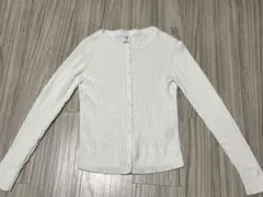 GAP kids　オーガニックコットン　ケーブルカーディガン　ホワイト　白　長袖