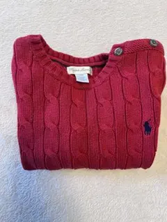 ラルフ⭐︎赤いケーブルニットセーター