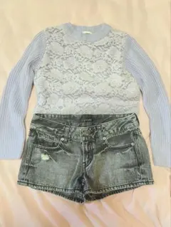 レディース　2点セット　まとめ売り　ニット・セーター&INGNIショートパンツ