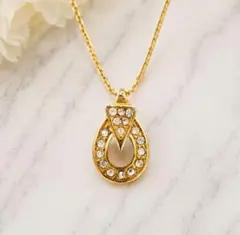 Christian Dior ネックレス ゴールドカラー ストーン
