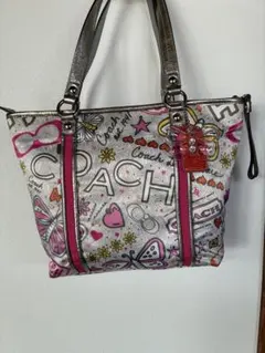 Coach カラフルグラフィックハンドバッグ