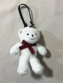 familiar マスコットベアーミニ　赤チェックリボン