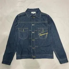 美品 TOMMY デニムジャケット Gジャン Mサイズ メンズ　刺繍　短丈　濃紺