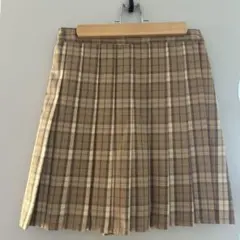 【UNIQLO 】GIRLS160センチ プラウン系チェックプリーツミニスコート