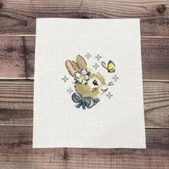 クロスステッチ完成品 うさぎさん - メルカリ
