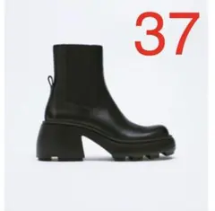 ■ 美品 ZARA ザラ トラックソール レザー アンクルフラットブーツ 39 ZARA - ZARA リアルレザートラックソールアンクルブーツ 39