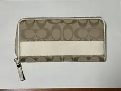 Coach 長財布 ベージュ/ホワイト